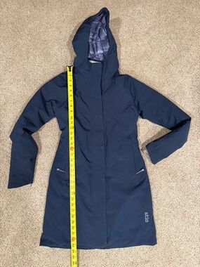 Stio Navy Hooded Women's Long Insulated Coat